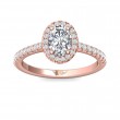 FlyerFit® 14K Pink Gold Micropave Halo Engagement Ring