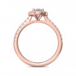 FlyerFit® 14K Pink Gold Micropave Halo Engagement Ring