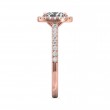 FlyerFit® 14K Pink Gold Micropave Halo Engagement Ring