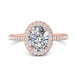 FlyerFit® 14K Pink Gold Micropave Halo Engagement Ring