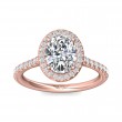 FlyerFit® 14K Pink Gold Micropave Halo Engagement Ring