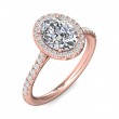 FlyerFit® 14K Pink Gold Micropave Halo Engagement Ring