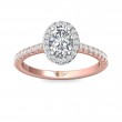 FlyerFit® 14K Pink Gold Shank And White Gold Top Micropave Halo Engagement Ring