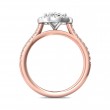 FlyerFit® 14K Pink Gold Shank And White Gold Top Micropave Halo Engagement Ring