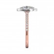 FlyerFit® 14K Pink Gold Shank And White Gold Top Micropave Halo Engagement Ring