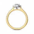 FlyerFit® 18K Yellow Gold Shank And White Gold Top Micropave Halo Engagement Ring