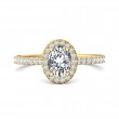 FlyerFit® 14K Yellow Gold Micropave Halo Engagement Ring