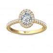 FlyerFit® 14K Yellow Gold Micropave Halo Engagement Ring