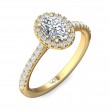 FlyerFit® 14K Yellow Gold Micropave Halo Engagement Ring