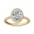 FlyerFit® 14K Yellow Gold Micropave Halo Engagement Ring