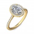 FlyerFit® 14K Yellow Gold Micropave Halo Engagement Ring