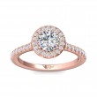 FlyerFit® 18K Pink Gold Micropave Halo Engagement Ring