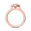 FlyerFit® 18K Pink Gold Micropave Halo Engagement Ring