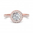 FlyerFit® 14K Pink Gold Micropave Halo Engagement Ring