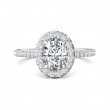 FlyerFit® 14K White Gold Micropave Halo Engagement Ring