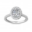 FlyerFit® 14K White Gold Micropave Halo Engagement Ring