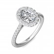 FlyerFit® 14K White Gold Micropave Halo Engagement Ring