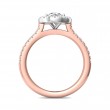 FlyerFit® 18K Pink Gold Shank And White Gold Top Micropave Halo Engagement Ring