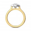 FlyerFit® 18K Yellow Gold Shank And White Gold Top Micropave Halo Engagement Ring