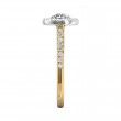 FlyerFit® 18K Yellow Gold Shank And White Gold Top Micropave Halo Engagement Ring