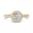 FlyerFit® 18K Yellow Gold Micropave Halo Engagement Ring