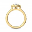 FlyerFit® 18K Yellow Gold Micropave Halo Engagement Ring