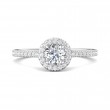 FlyerFit® 18K White Gold Micropave Halo Engagement Ring