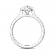 FlyerFit® 18K White Gold Micropave Halo Engagement Ring