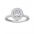 FlyerFit® 18K White Gold Micropave Halo Engagement Ring