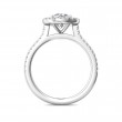 FlyerFit® 18K White Gold Micropave Halo Engagement Ring