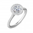 FlyerFit® 18K White Gold Micropave Halo Engagement Ring