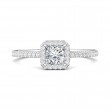 FlyerFit® Platinum Micropave Halo Engagement Ring