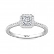 FlyerFit® Platinum Micropave Halo Engagement Ring