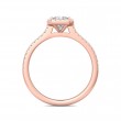 FlyerFit® 18K Pink Gold Micropave Halo Engagement Ring