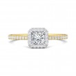 FlyerFit® 14K Yellow and 14K White Gold Micropave Halo Engagement Ring