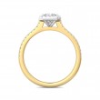 FlyerFit® 14K Yellow and 14K White Gold Micropave Halo Engagement Ring