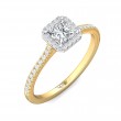 FlyerFit® 14K Yellow and 14K White Gold Micropave Halo Engagement Ring