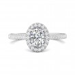 FlyerFit® Platinum Micropave Halo Engagement Ring