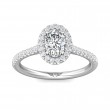 FlyerFit® Platinum Micropave Halo Engagement Ring