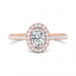 FlyerFit® 14K Pink Gold Micropave Halo Engagement Ring