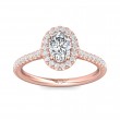 FlyerFit® 14K Pink Gold Micropave Halo Engagement Ring