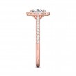 FlyerFit® 14K Pink Gold Micropave Halo Engagement Ring