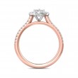 FlyerFit® 18K Pink Gold Shank And White Gold Top Micropave Halo Engagement Ring