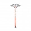 FlyerFit® 18K Pink Gold Shank And White Gold Top Micropave Halo Engagement Ring