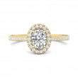 FlyerFit® 14K Yellow Gold Micropave Halo Engagement Ring