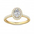 FlyerFit® 14K Yellow Gold Micropave Halo Engagement Ring