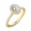 FlyerFit® 14K Yellow Gold Micropave Halo Engagement Ring