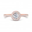 FlyerFit® 14K Pink Gold Micropave Halo Engagement Ring