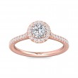 FlyerFit® 14K Pink Gold Micropave Halo Engagement Ring