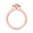 FlyerFit® 14K Pink Gold Micropave Halo Engagement Ring